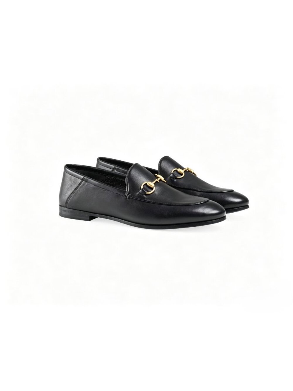 Gucci Women's Moccasin Leather Agnello Plonge Horsebit Loafers Black EU36 414998